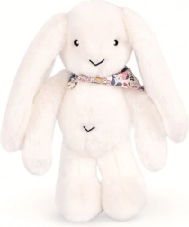 Coniglietto Doudou in peluche bianco con sciarpa 35 cm