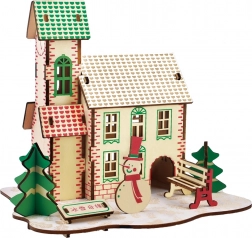 woodcraft puzzle 3D in legno casa invernale