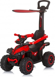 chipolino cavalcabile con asta di guida e tetto parasole atv red