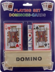 Set carte da gioco jolly, dadi e domino