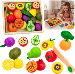Frutta magnetica in legno da tagliare con coltello sicuro e scatola