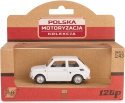 Modello in metallo dell'auto Fiat 126p PRL bianca, 1:43