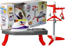 Set da stiro per bambini a batteria con asse e appendino