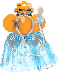 Set carnevale - principessa gonna blu con cerchietto