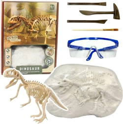 Set paleontologico – scavo del modello scheletrico di dinosauro con strumenti
