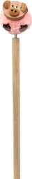 Penna in legno con pon pon maialino