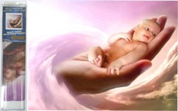 Pittura diamantata – bambino sul palmo della mano 30 × 40 cm