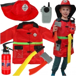 costume da pompiere per bambini con walkie-talkie 3-8 anni