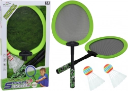 Set di 2 racchette da badminton con 2 volani – verde