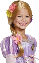 Parrucca Rapunzel per bambini con decorazione