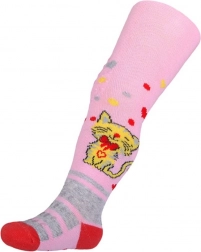 collant in cotone New Baby con antiscivolo e gattina, rosa chiaro, taglia 104–110