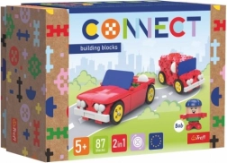 Set di costruzione Connect 2in1 cabriolet/furgoncino plastica 87 pezzi in scatola 19x13,5x9 cm