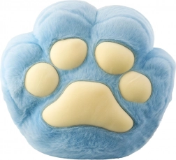 Cuscino zampa in peluche con tasca scaldamani, blu 40 cm
