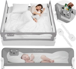 Sponda di protezione per letto 200 cm Nukido – grigio
