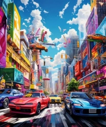 Pittura diamantata Città colorata 30 × 40 cm