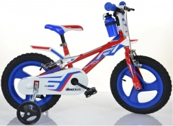 Bicicletta per bambini Dino rosso-blu-bianco 14 pollici