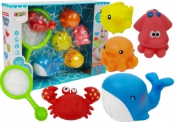 Animali acquatici Set da bagno Delfino Granchio Retino