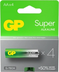 Batterie alcaline AA GP Super 4 pezzi