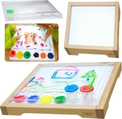Cornice sensoriale Masterkidz con pannello LED e vassoio trasparente da disegno