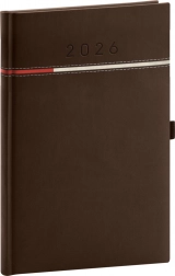 Agenda settimanale Tomy marrone-rosso 2026