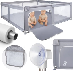 Box per bambini KIVO 180 × 200 cm grigio