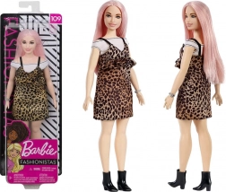 Bambola Barbie Fashionistas con capelli rosa e abito leopardato
