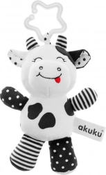 Mucca sonaglina di peluche bianco‑nera AKUKU