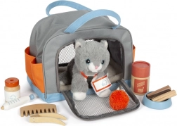gattina di peluche con set di cura small foot