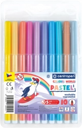 CENTROPEN pennarelli pastello, 10 colori