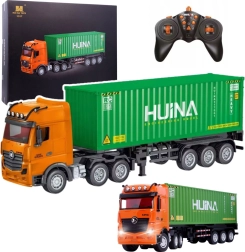 Camion trattore RC con container 1:18 HUINA con luci e suoni