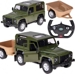 Rastar Land Rover Defender telecomandato 1:14 con rimorchio – verde