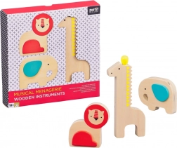 Petit Collage zoo musicale – strumenti musicali in legno per bambini, 3 pz