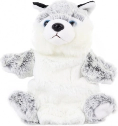 Burattino in peluche cane husky 25 cm