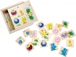 Bino memori di legno con animali