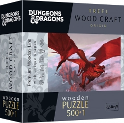 TREFL Puzzle in legno a doppia faccia Dungeons & Dragons: Drago rosso antico