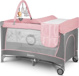 Lettino da viaggio e box 2 in 1 LIONELO Flower – Flamingo