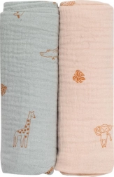 Bubaba Bio mussole 2 pz - verde e beige