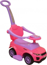 Bicicletta senza pedali musicale per bambini con asta di guida 3 in 1 Baby Mix rosa