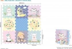 Morbido puzzle in schiuma con animaletti 32 × 32 cm, 9 pezzi