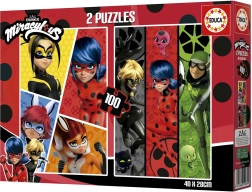 Puzzle per bambini EDUCA – MIRACULOUS LADYBUG E CHAT NOIR 2×100 pezzi