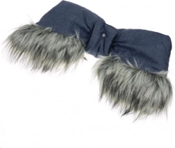 muff per passeggino 2 in 1 con pelliccia New Baby blu