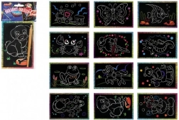 Immagini da grattare glitterate, colorate, 15 × 10 cm