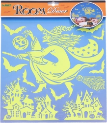 Adesivi murali luminosi Strega Halloween 38 × 31 cm