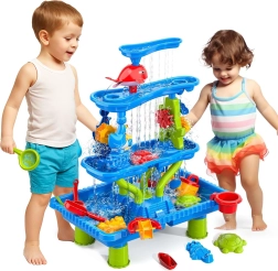 Tavolino Woopie per acqua e sabbia 4 in 1 con cascata e delfino
