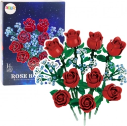 Set di costruzioni bouquet di rose rosse, 649 pezzi