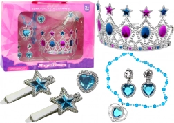 Set Piccola Principessa con Corona, Orecchini, Collana, Anello e Fermagli