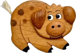 magnete in legno maialino – decorazione fatta a mano per frigorifero