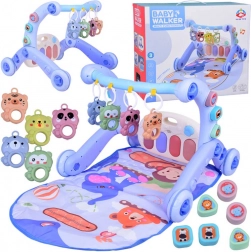 Tappetino educativo 3 in 1 con girello a spinta e pianolino musicale per neonati