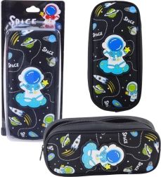 Astuccio Space con astronauta, due tasche, nero