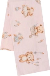 Pannolino di flanella per bambini con stampa teddy bear rosa NEW BABY